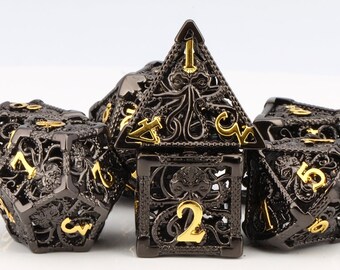 Hohlwürfel Set |  dnd Rollenspiel Dungeons and Dragons Metallwürfel | Metall Polyeder Würfel hohl | neue Oktopus Würfel mit Box für Geschenke