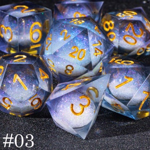 Galaxy liquid core dice set for role playing games dungeons and dragons dice set liquid core dnd dice set liquid d&d dice set image 4