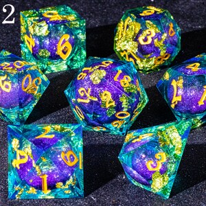 Dnd dice set liquid cores Galaxy liquid core dice set Full dungeons and dragons dice set Liquid core dice set dnd role playing games image 3