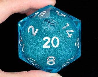 W20 Flüssigkernwürfel für Tabletop-Spiele | Liquid core d20 d&d Würfel für die Magie des Sammelns | flüssiger Kern d20 dnd Würfel | großer flüssiger d20 Würfel