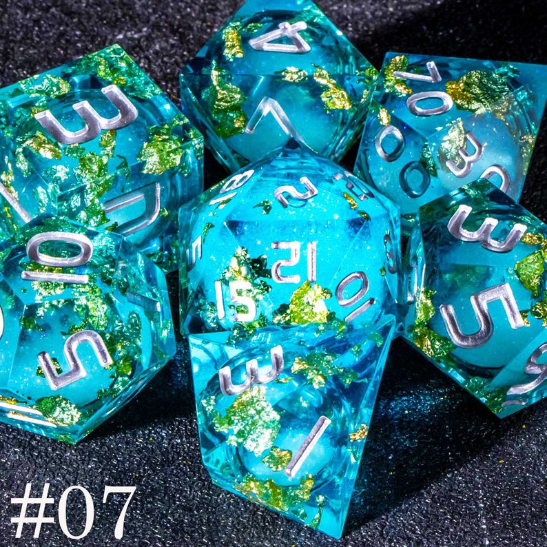 Galaxy liquid core dice set for role playing games dungeons and dragons dice set liquid core dnd dice set liquid d&d dice set image 8