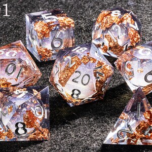 Dnd dice set liquid cores Galaxy liquid core dice set Full dungeons and dragons dice set Liquid core dice set dnd role playing games image 2