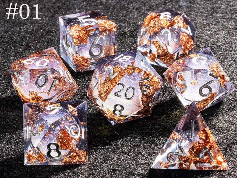 Dnd dice set liquid cores Galaxy liquid core dice set Full dungeons and dragons dice set Liquid core dice set dnd role playing games image 2