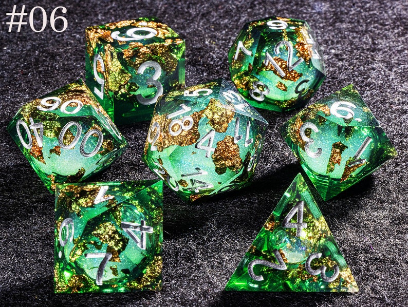 Dnd dice set liquid cores Galaxy liquid core dice set Full dungeons and dragons dice set Liquid core dice set dnd role playing games image 7