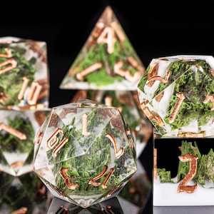 Resin mountain dice for dnd gifts , Handmade resin dice set for gifts , Resin sharp edge dnd dice set d&d dice set,dnd dice set resin image 1