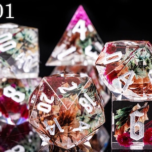 Resin mountain dice for dnd gifts , Handmade resin dice set for gifts , Resin sharp edge dnd dice set d&d dice set,dnd dice set resin #01