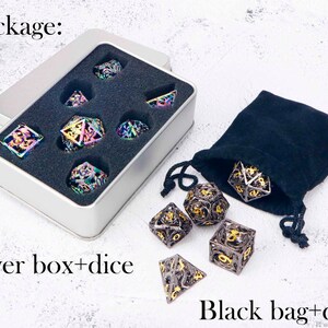 hollow dragon metal dnd dice for gifts New Dungeons & Dragons dice set Good quality hollow dice image 8