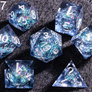 Dnd dice set liquid cores Galaxy liquid core dice set Full dungeons and dragons dice set Liquid core dice set dnd role playing games image 8