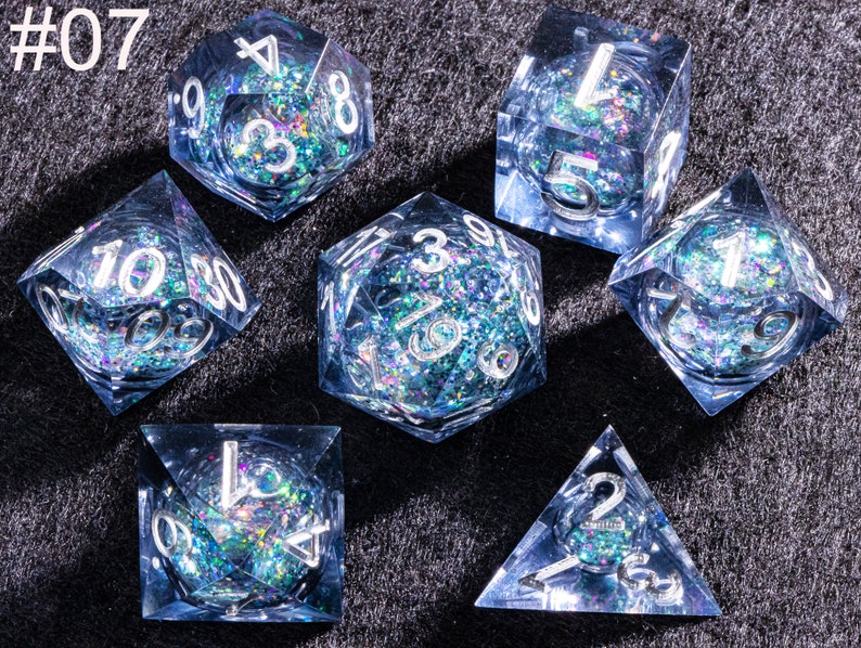 Dnd dice set liquid cores Galaxy liquid core dice set Full dungeons and dragons dice set Liquid core dice set dnd role playing games image 8
