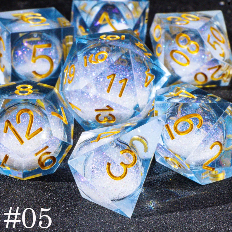 Galaxy liquid core dice set for role playing games dungeons and dragons dice set liquid core dnd dice set liquid d&d dice set image 6
