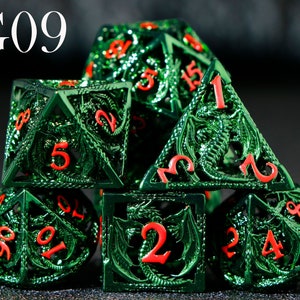 hollow dragon metal dnd dice for gifts New Dungeons & Dragons dice set Good quality hollow dice G09