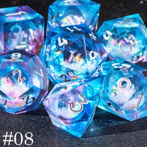 Galaxy liquid core dice set for role playing games dungeons and dragons dice set liquid core dnd dice set liquid d&d dice set image 9