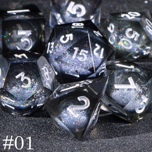 Galaxy liquid core dice set for role playing games dungeons and dragons dice set liquid core dnd dice set liquid d&d dice set image 2