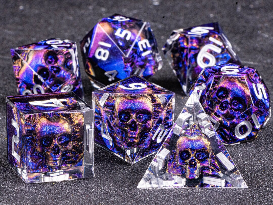 Resin Skull Dice for Role Playing Games Skull Resin Dungeons and