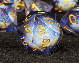 Dés d&d à noyau liquide pour jeux de rôle | Jeu de dés Donjons et dragons à noyau liquide | Jeu de dés DND à noyau liquide en résine galaxie