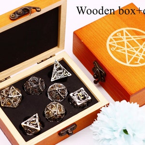 hollow dragon metal dnd dice for gifts New Dungeons & Dragons dice set Good quality hollow dice image 9