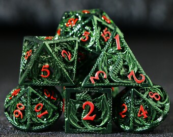 hollow dragon metal dnd dice for gifts | New Dungeons & Dragons dice set | Good quality hollow dice