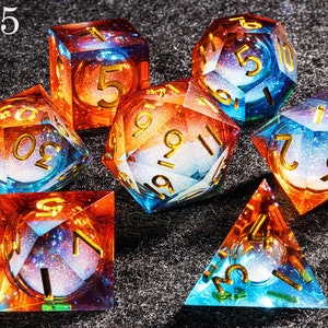 Dnd dice set liquid cores Galaxy liquid core dice set Full dungeons and dragons dice set Liquid core dice set dnd role playing games image 6