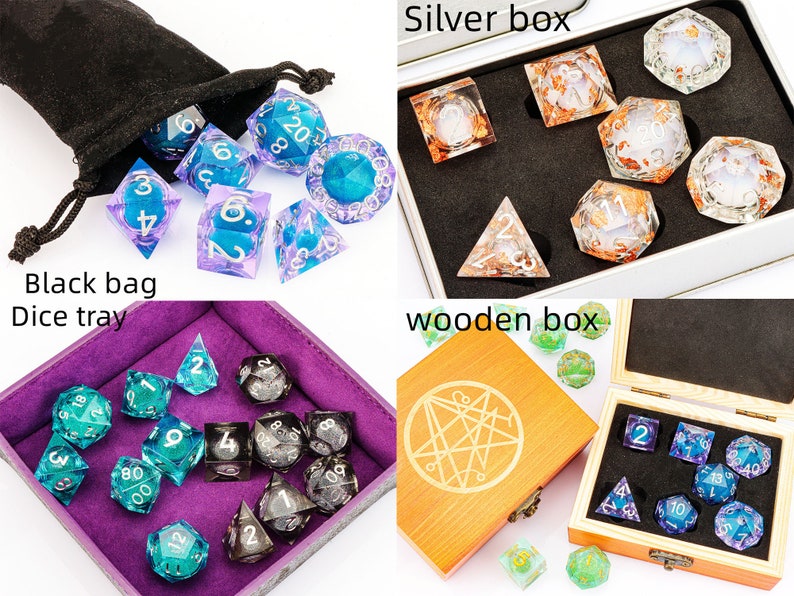 Dnd dice set liquid cores Galaxy liquid core dice set Full dungeons and dragons dice set Liquid core dice set dnd role playing games image 10