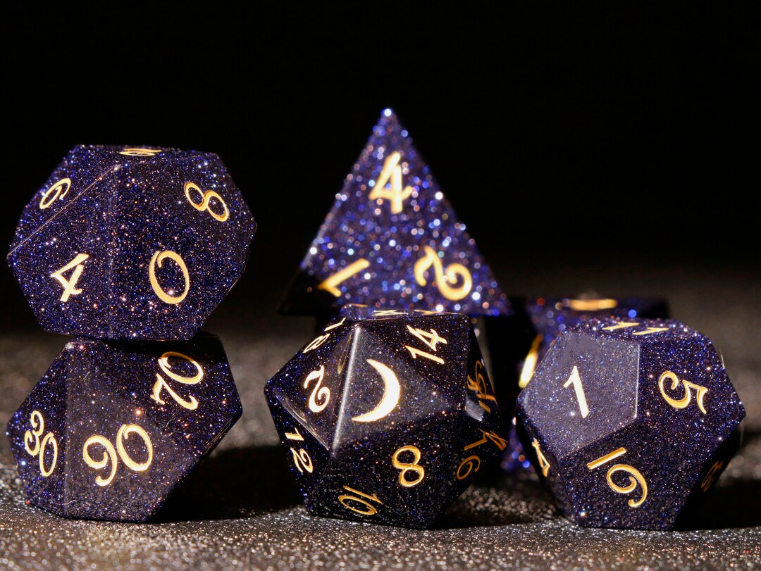 Gemstone Dnd Dice Set Moon Dice / Dungeons & Dragons Dnd Dice Set Moon