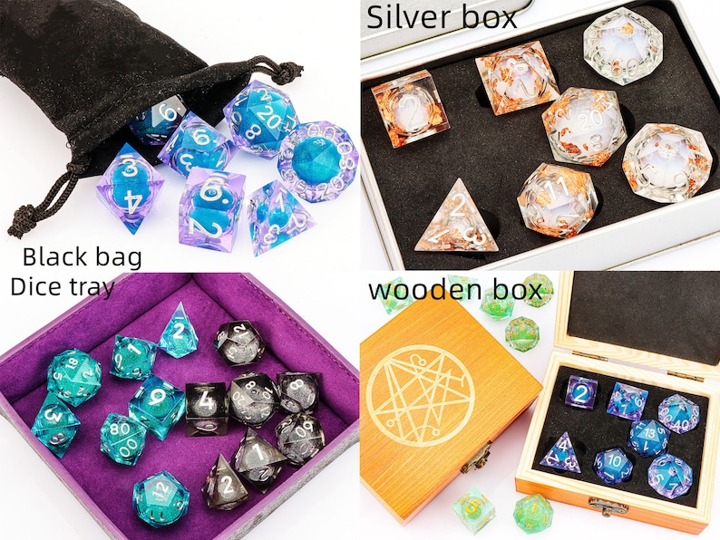 Resin mountain dice for dnd gifts , Handmade resin dice set for gifts , Resin sharp edge dnd dice set d&d dice set,dnd dice set resin image 10