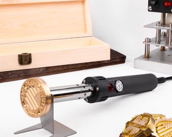 Custom Branding Iron Stamp, Adjustable Temperature, Wood and Leather