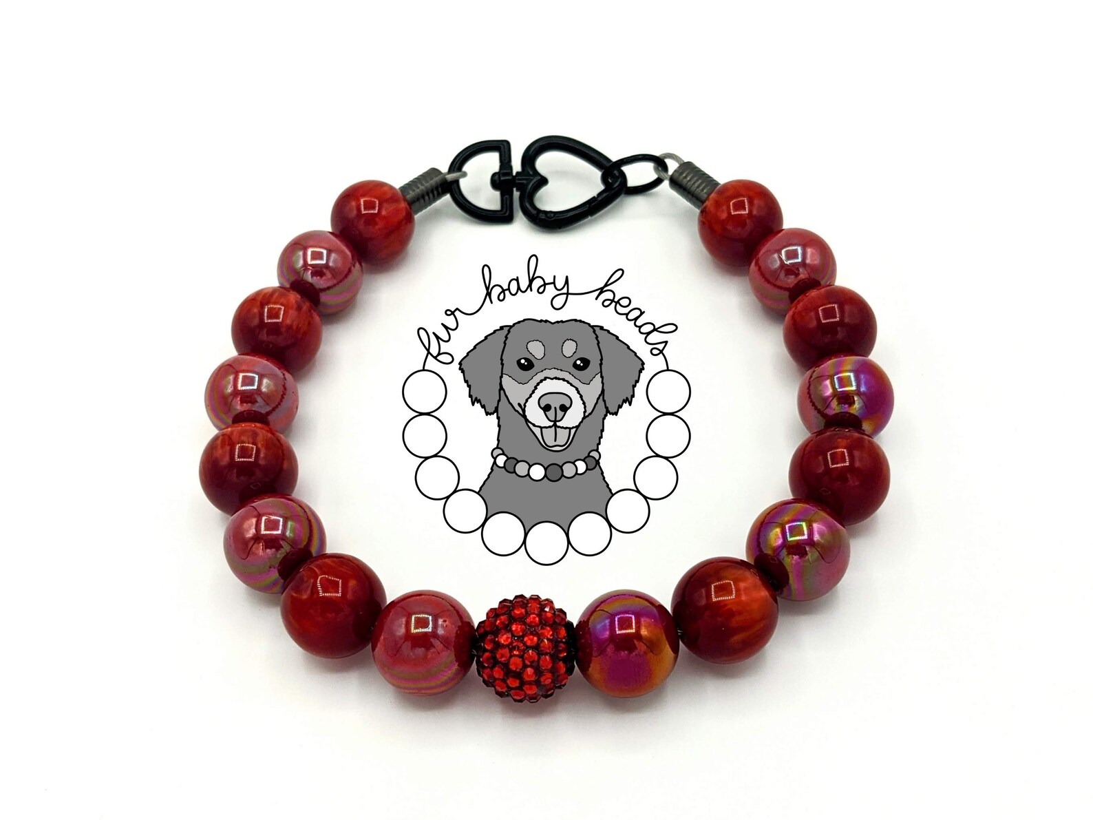 Ruby Beaded Dog Collar Ruby Dog Collar Red Dog Collar Faux Etsy