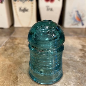 Antique Green Brookfield Glass Insulator