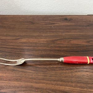Vintage Red Handled Ekco Meat Fork