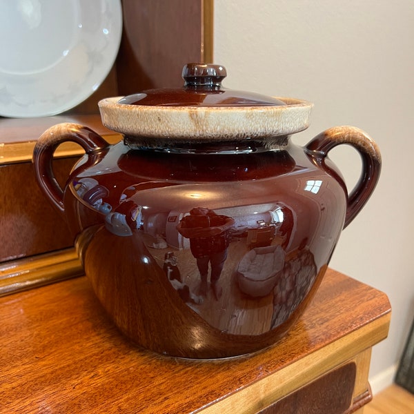 McCoy Brown Drip 1242 Bean Pot