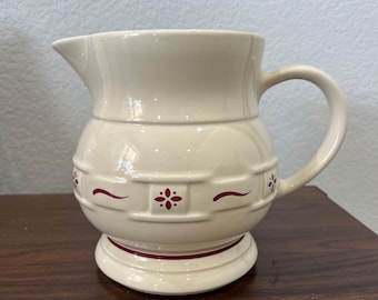Longaberger Woven Traditions Large Pitcher with Red Design