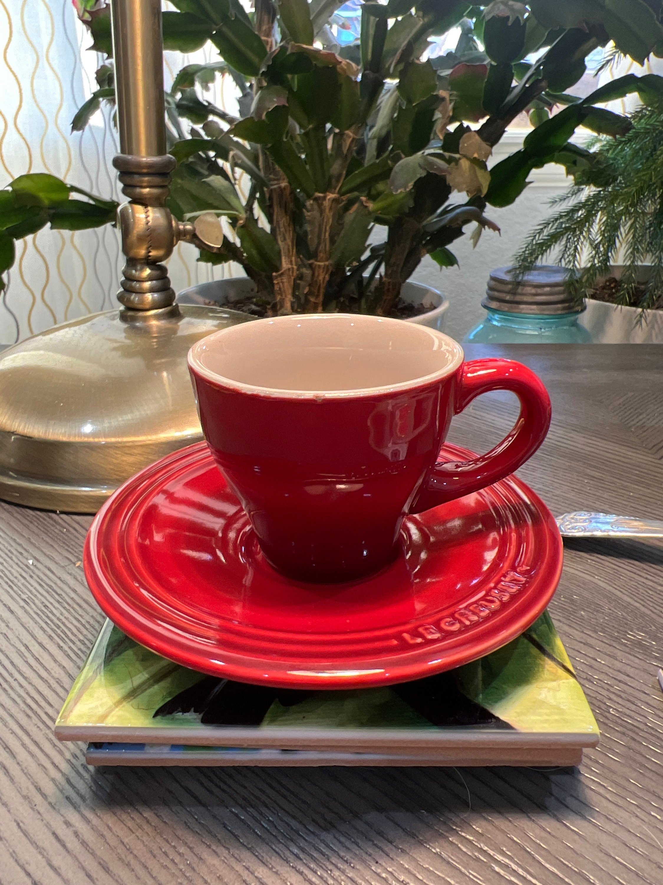 Le Creuset Red Espresso Cup and Saucer