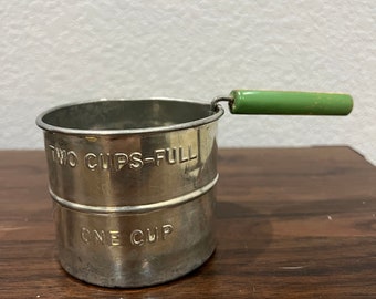 Vintage Green Handled Flour Sifter