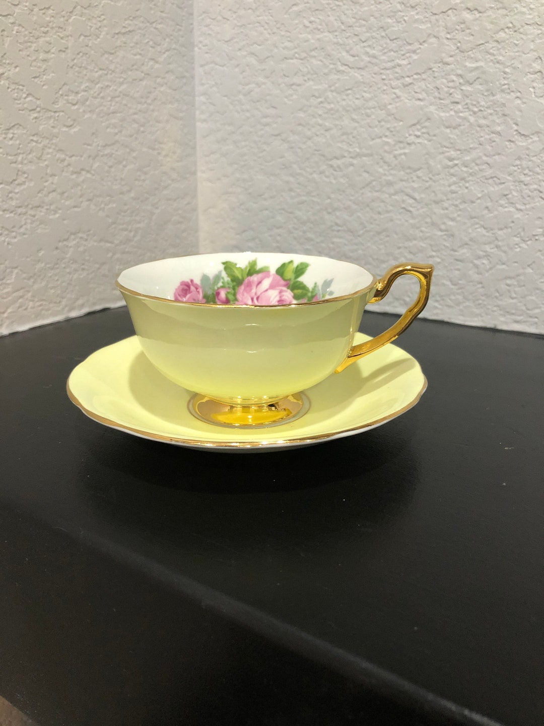 Clarence Bone China Teacup and Saucer Etsy