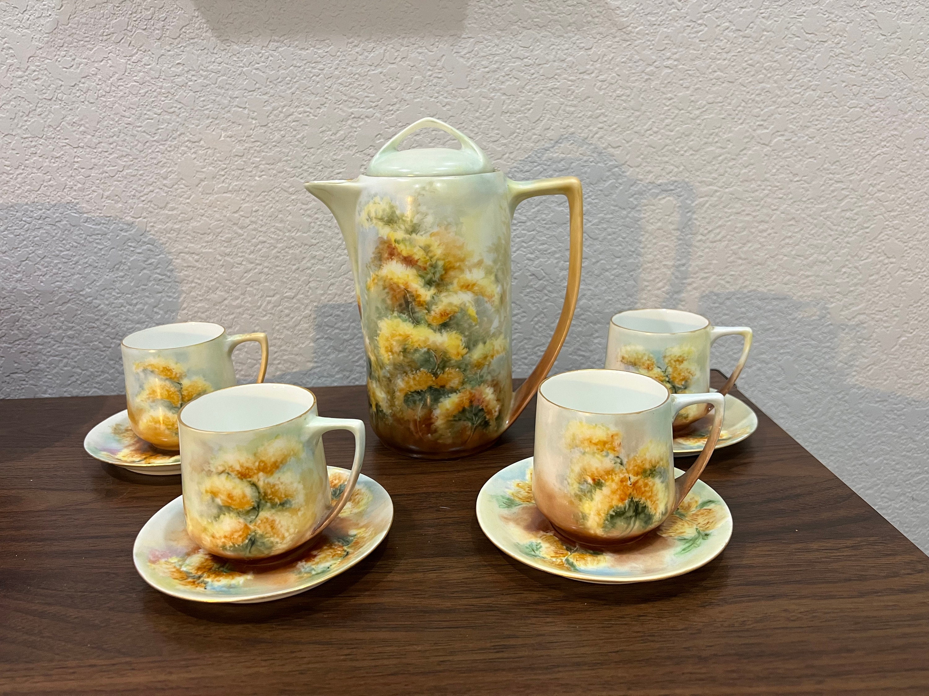 Rosenthal Selb Bavaria Donatello Chocolate Pot With Cups and