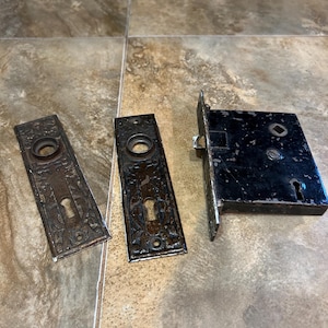 Antique Door Knob Plates with Lock