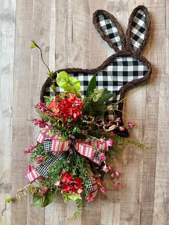 Easter Wreath Easter Door Hanger Easter Home Decor Bunny Etsy