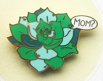 Succulent Mom Enamel Pin | Succulent Enamel Pin | Plant Mom Enamel Pin