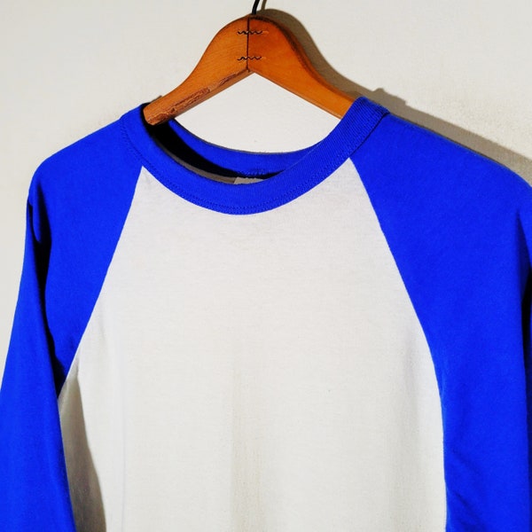Vintage 80s 90s Russell Athletic Raglan T Shirt Vtg Blank Thin Baseball Tee Made in USA Large