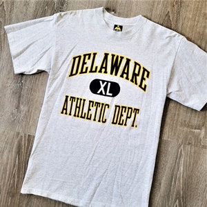 Vintage 90s Delaware Athletic Dept. T Shirt Vtg 1990s Single Stitch USA Made Large