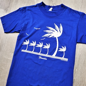 Vintage 80s Florida T Shirt Vtg 1980s Beach Surf Single Stitch Tourist Tee USA Made Medium M