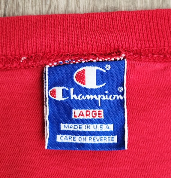 Vintage 90s Champion T Shirt Vtg 1990s Distressed… - image 9
