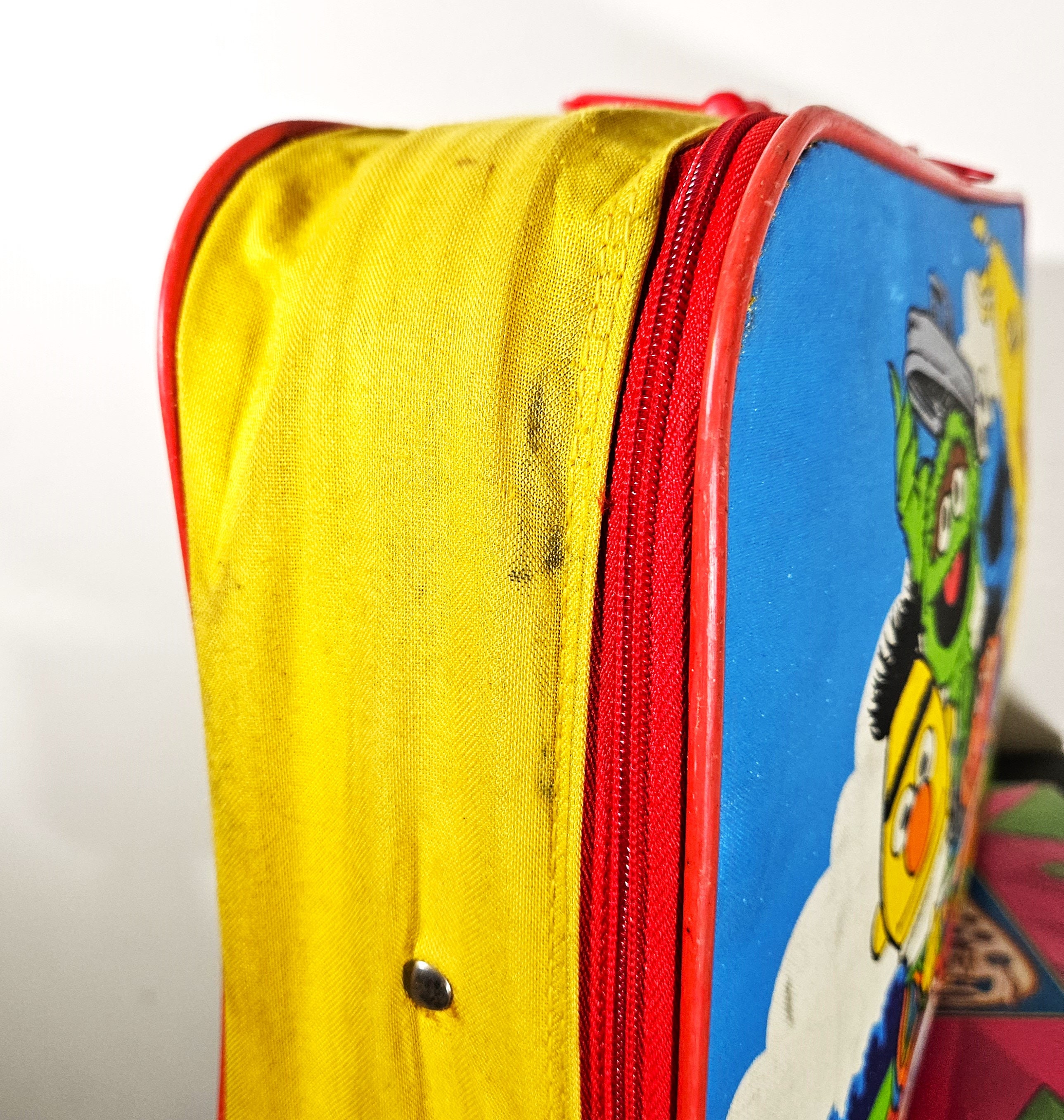 Vintage 90s Sesame Street Suitcase Luggage Vtg 1990s ERO Canvas