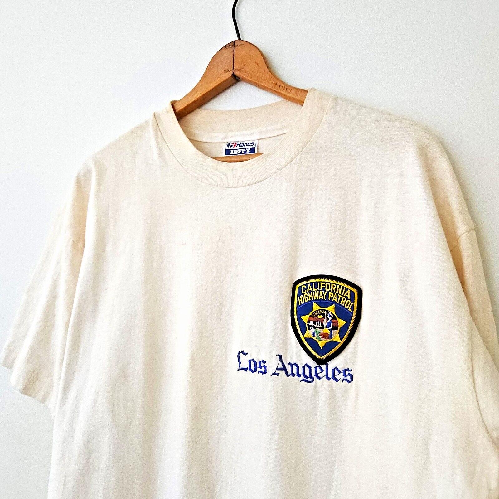 Vintage 80s 90s California Highway Patrol LA T Shirt Vtg Hanes 
