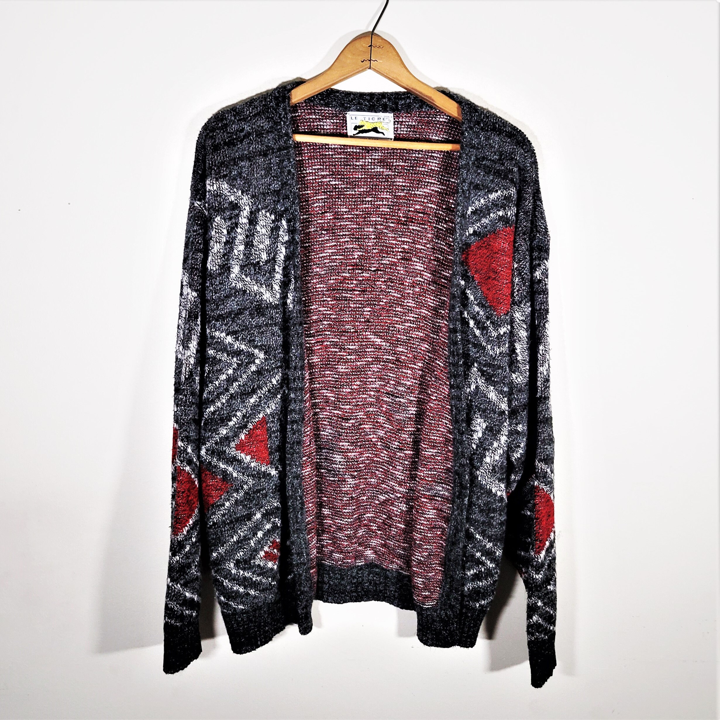 Vintage 80s Le Tigre Cardigan Sweater Vtg 1980s Rayon Vintage 80s Le Tigre Cardigan Sweater Vtg 1980s Rayon
