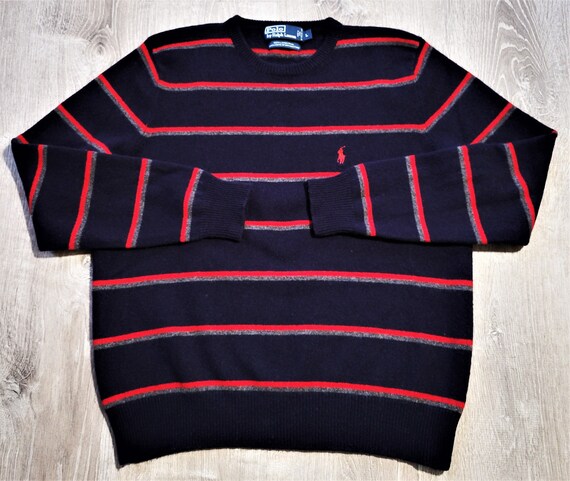 Vintage 90s Polo Ralph Lauren Striped Wool Sweater Vtg 1990s - Etsy