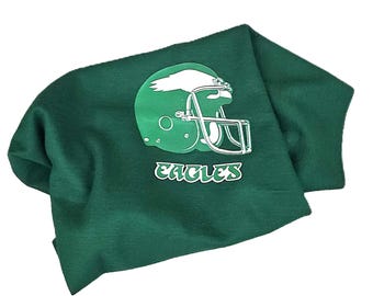 Vintage Philadelphia Eagles Throw Blanket 59" x 45" Vtg 80s 90s NFL Fleece USA Made