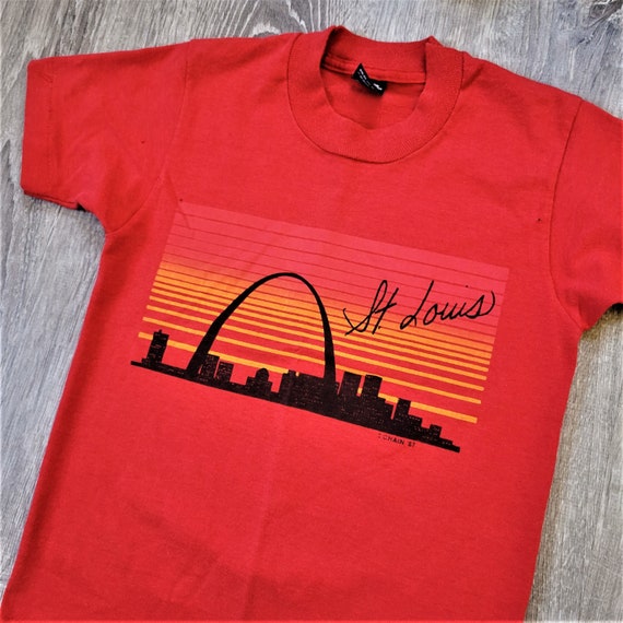 Vintage 80s St Louis MO Skyline T Shirt Vtg 1980s… - image 1