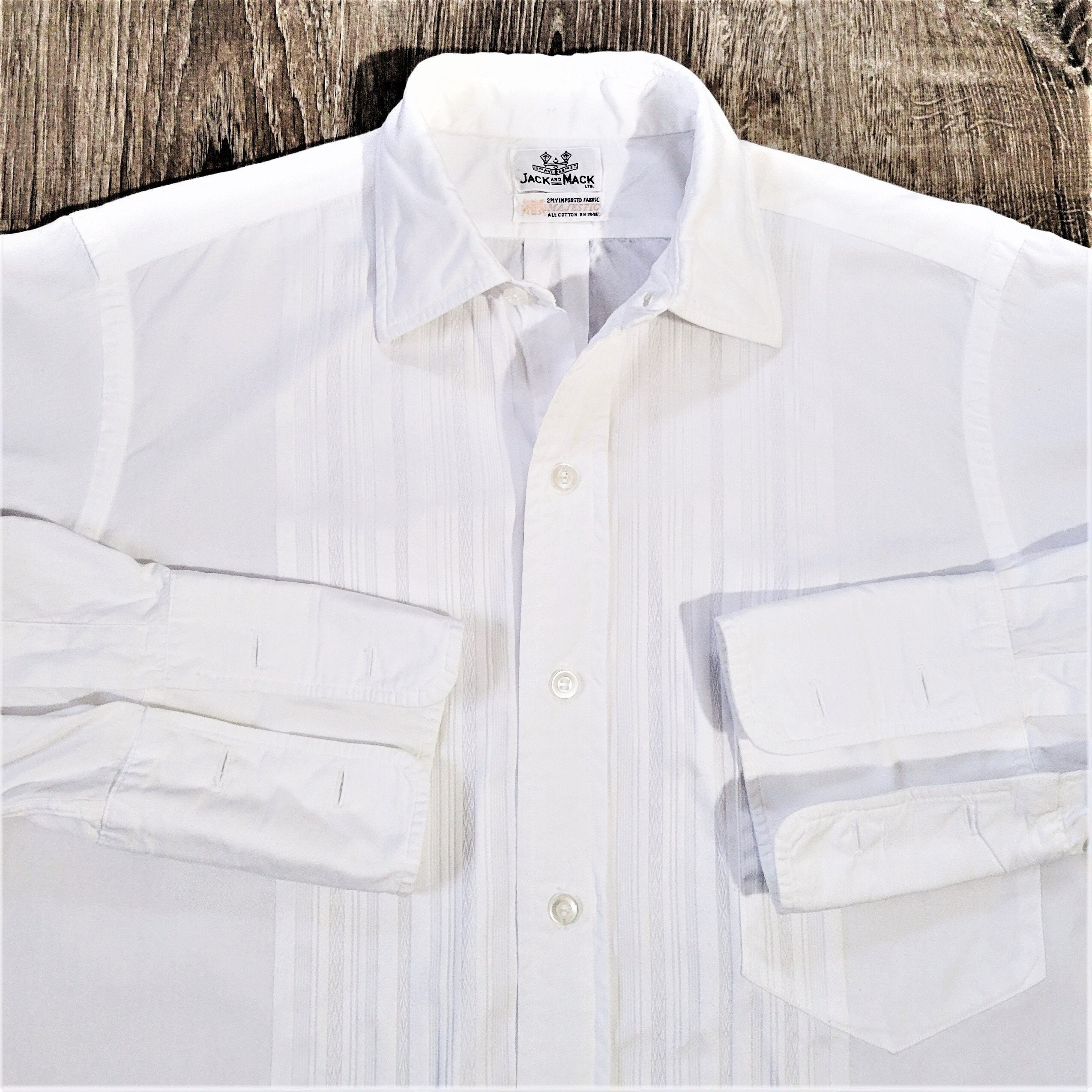 Vintage 40s 50s Jack and Mack White Dress Shirt Vtg Midcentury - Etsy