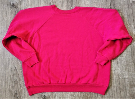 Vintage 80s Pink Crew Neck Raglan Athletic Sweats… - image 6